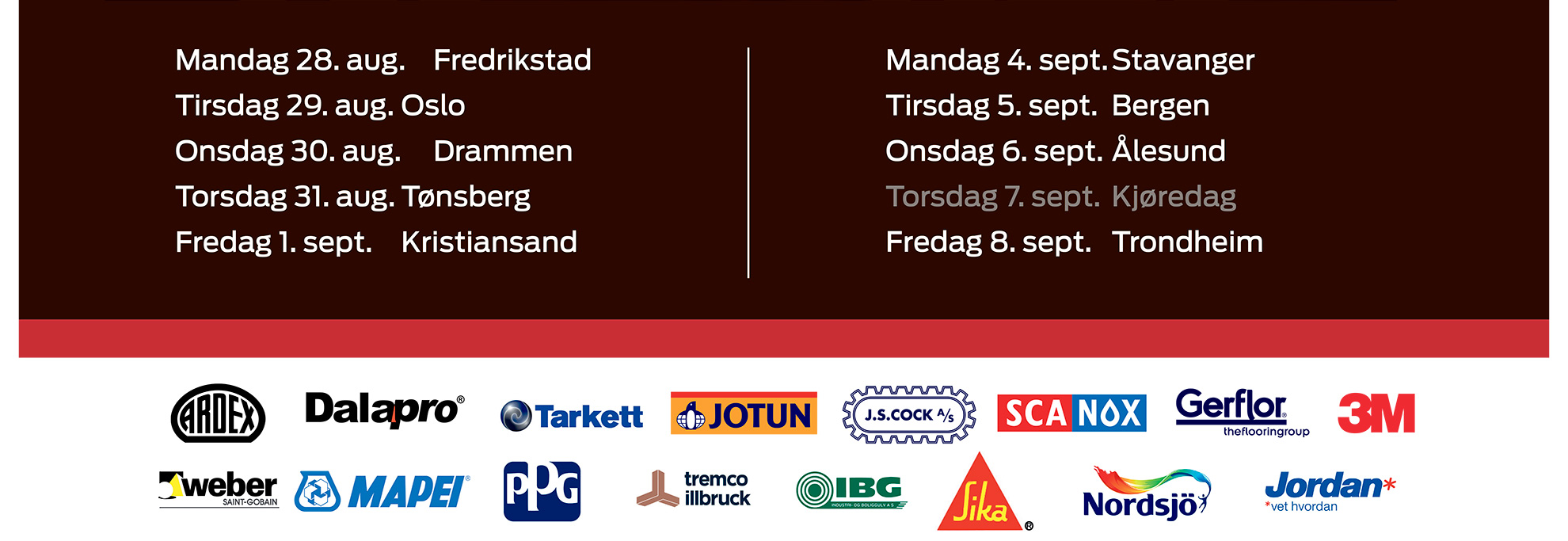 Mal Proff overflate tour 2017 reiserute