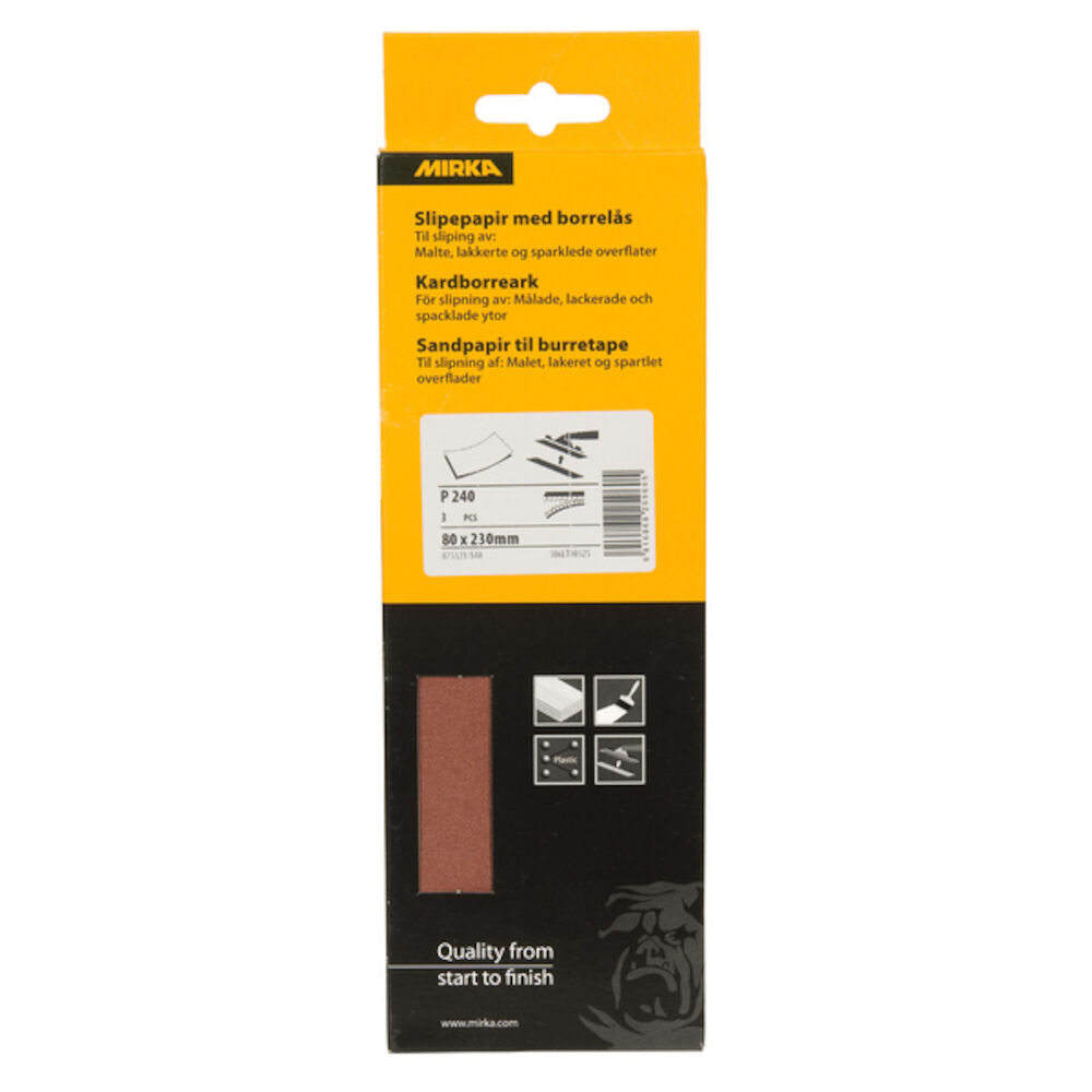 Mirka Slipepapir med Borrelås 80 x 230 mm K 240