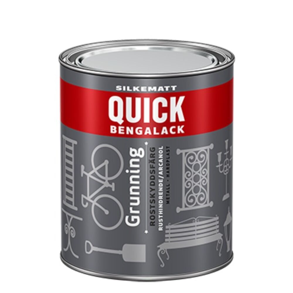 Quick Bengalack Metallgrunn Hvit 0,75 l