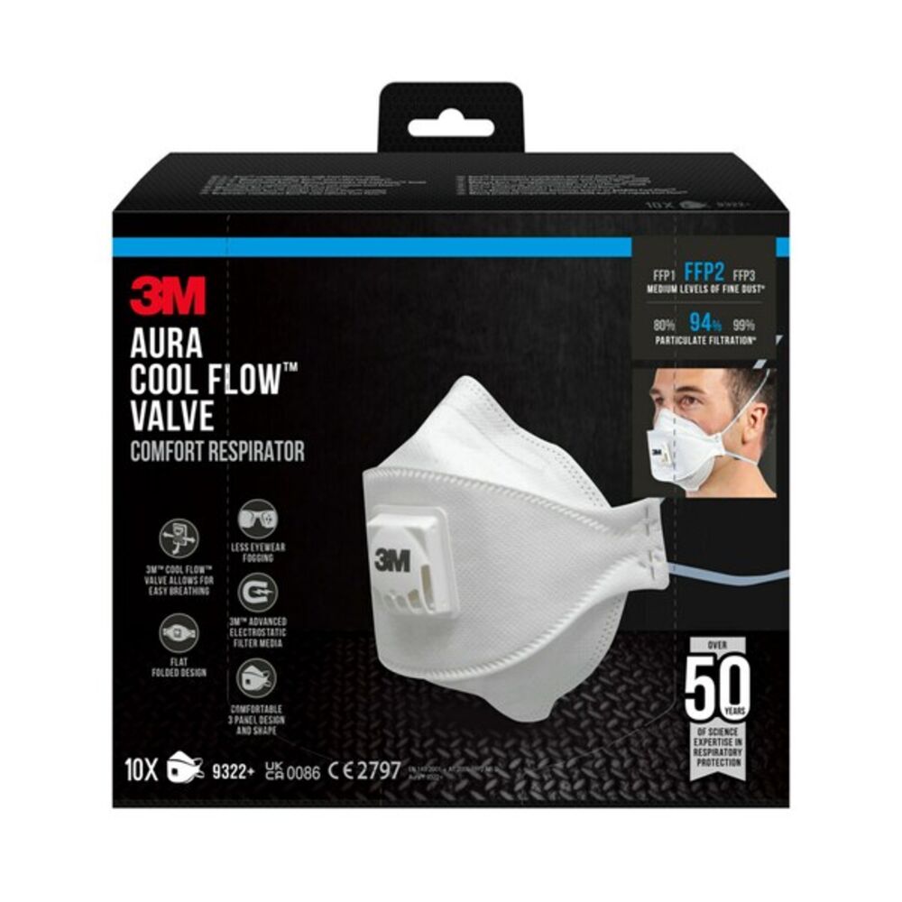 3M Støvmaske 9322PT FFP2 - 10 stk
