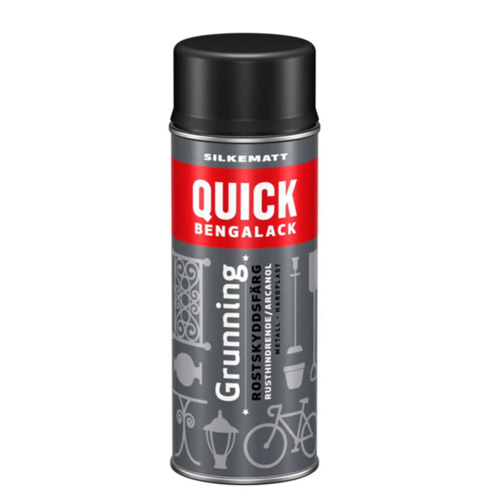 Quick Bengalack Grunning Spray Silkematt Sort 400 ml